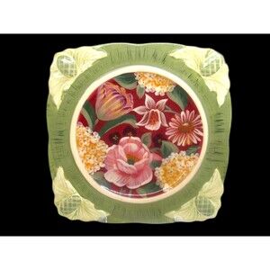 Certified International Floral Tapestry Pamela Gladding 11.5" Square Plate
